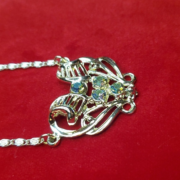 Vintage AB Rhinestone Lavalier Necklace - 1950s - Picture 7 of 9